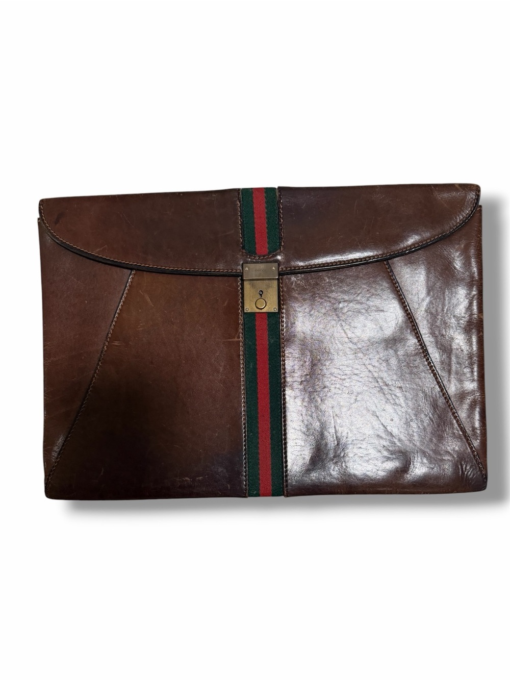Gucci Vintage Brown Leather Sherry Line Briefcase portFolio